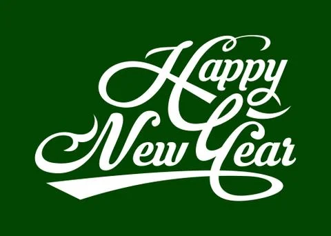 Happy New Year text Stock Illustration