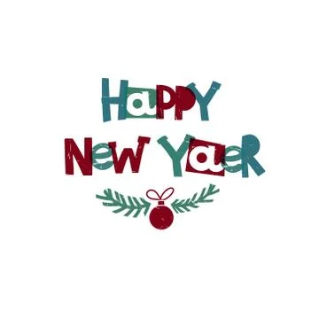 Happy new year text Stock Illustration