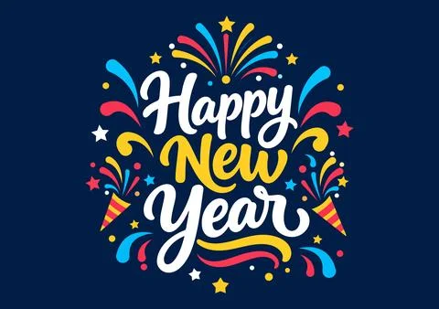 Happy new year text Illustration
