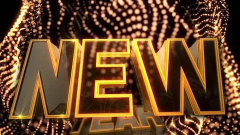 Happy New Year Text infinite tunnel Video stock 70624358