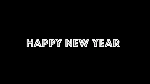 Happy New Year text motion Stock Footage 260807499