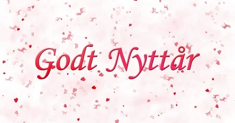 Happy New Year text in Norwegian "Godt nyttar" formed from dust and turns to Stock Footage 70471020