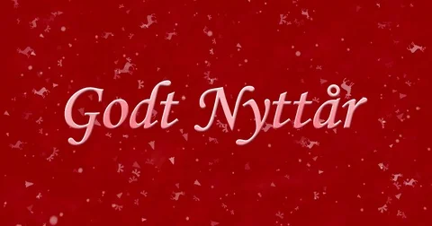 Happy New Year text in Norwegian "Godt nyttar" formed from dust and turns to Stock Footage 70529404