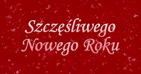 Happy New Year text in Polish "Szczesliwego Nowego Roku" formed from dust and Stock Footage 70475085