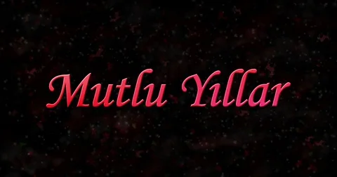 Happy New Year text in Turkish "Mutlu Yillar" formed from dust and turns to dust Stock Footage 70478779