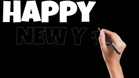 Happy new year text video Stock Footage 221349191