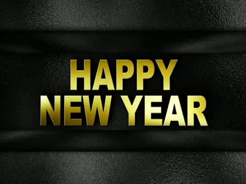 Happy new year text in wall GOLD 640x480 Stock Footage 12673429