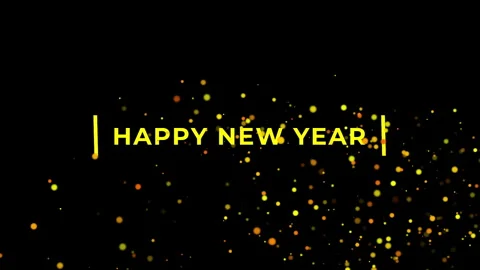 Happy new year title text animation .Gold glittering star dust trail sparkling p Stock Footage 295491724