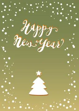 Happy New Year Tree greeting card Stock Illustration