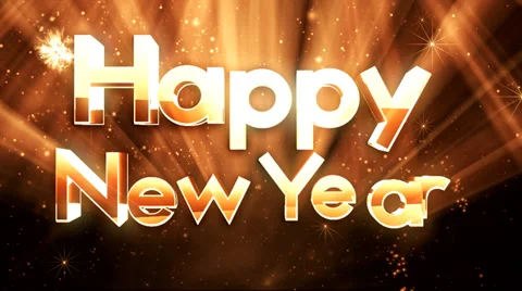 Happy New Year  type animation 13 Stock Footage 33596816