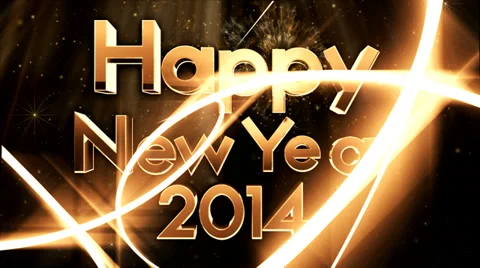 Happy New Year  type animation 15 Stock Footage 33596915