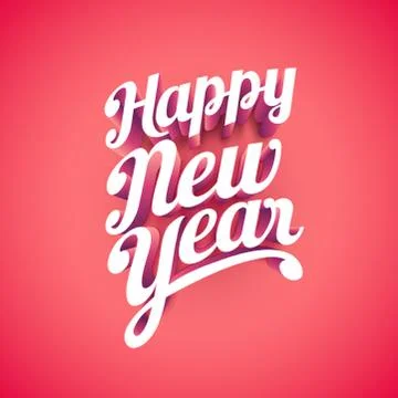 Happy New Year Typography Stock Illustration