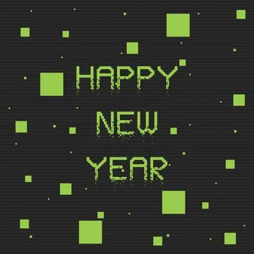 Happy New Year typography text on dark background Stock Illustration