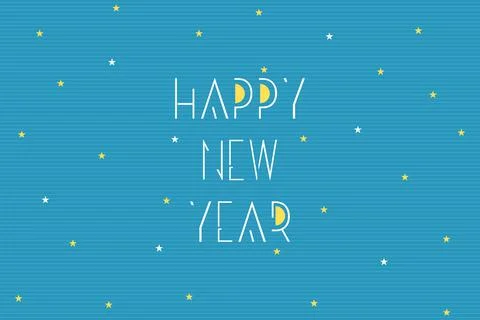 Happy New Year typography text vector design. Illustrazione stock