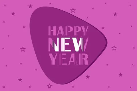Happy New Year typography text on iconic background design Stock-Illustration
