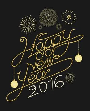 Happy new year typography vector design Stock Illustration