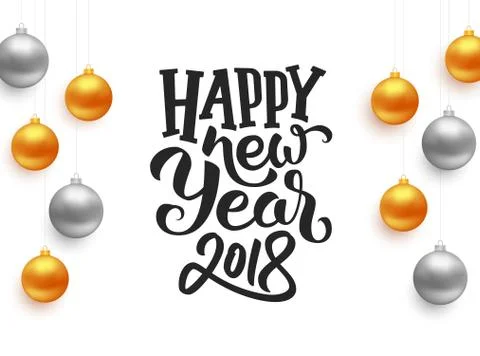 Happy New Year typography on vector card Stock Illustration