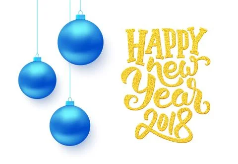 Happy New Year typography on vector card Stock Illustration