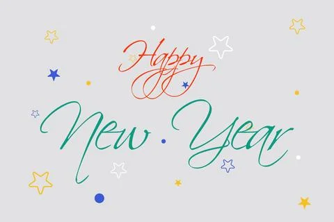 Happy New Year typography vector design Stock Illustration