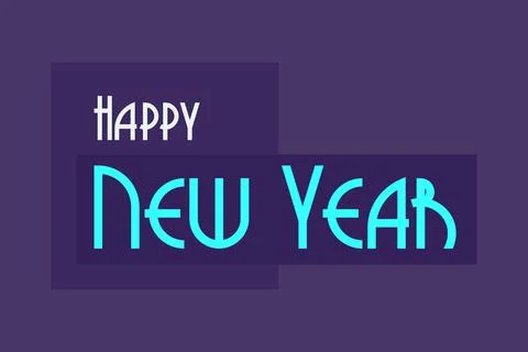 Happy New Year typography vector design. Text on pink background Illustrazione stock