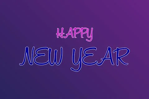 Happy New Year typography vector design. Text on pink background Stock Illustration