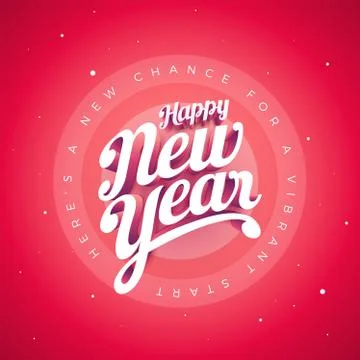 Happy New Year Vector custom 3d hand lettering typographic design Stock Illustration