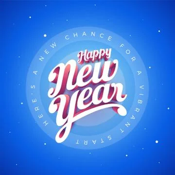 Happy New Year Vector custom 3d hand lettering typographic design Stock Illustration