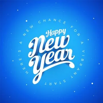 Happy New Year Vector custom 3d hand lettering typographic design Stock-Illustration