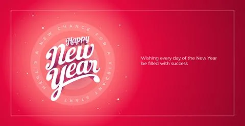 Happy New Year Vector custom 3d hand lettering typographic design Stock Illustration