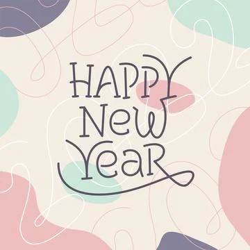 Happy New Year vector greeting card design Stock Illustration