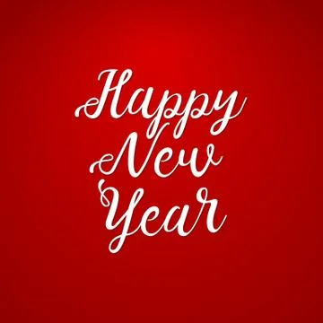 Happy New Year vector text Calligraphic drawn Lettering design card template Stock Illustration