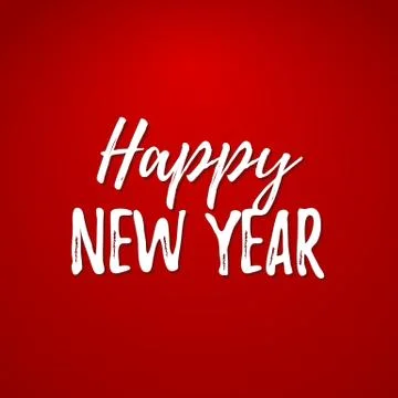 Happy New Year vector text Calligraphic drawn Lettering design card template Stock Illustration