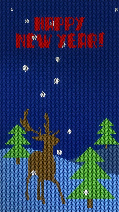 Happy New Year Vertical knitted animation. Video stock 121204009