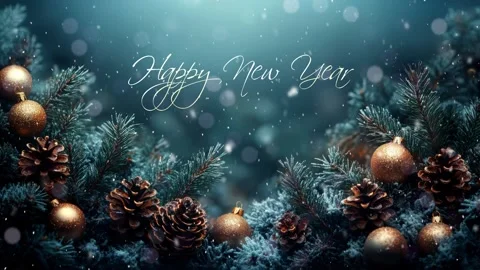 Happy new year. Winter scene with Christmas greetings. Christmas background.. Stock Footage 291388652