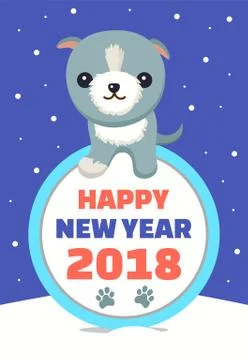 Happy New Year Wintertime Vector Illustration Stock Illustration