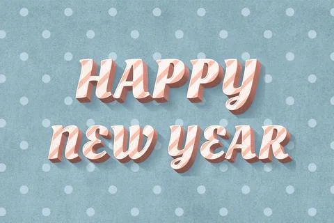 Happy new year word candy Stock Illustration