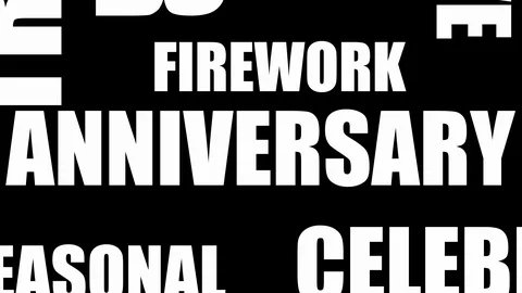 Happy New Year Word Cloud Loop - Animation 20 Words Stock Footage 99283191