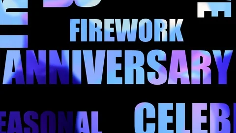Happy New Year Word Cloud Loop - Animation 20 Words With Colorful Bokeh Backg Stock Footage 99285528