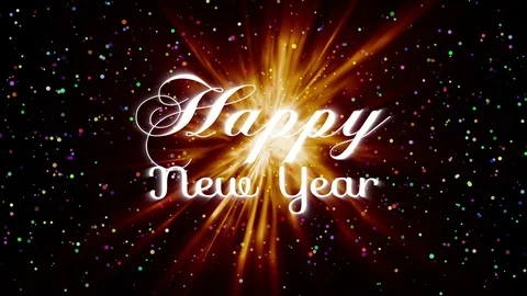 Happy New Years Confetti Title Background Stock Footage 71018955