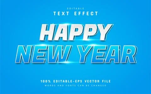 Happy new years editable text effect Stock Illustration