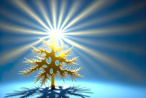 Happy New Year's idea holiday tree against a sunny background. Generative AI Stock Illustration