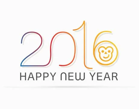 Happy New Yearwith monkey Vector illustration Stock Illustration