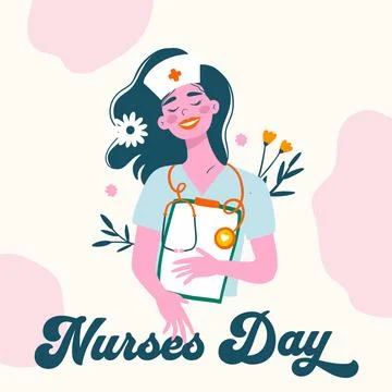 Happy Nurses Day. Vector greeting card for nurse. Professional medical holiday Illustrazione stock