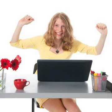 Happy at the office Stock Photos