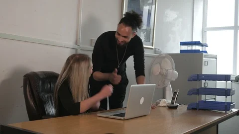 Happy office workers. Stock Footage 112921246