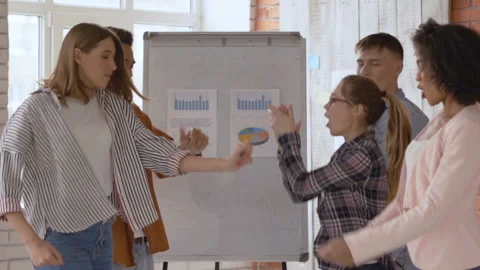 Happy office workers. people win victory Slowmotion HD Stock Footage 107988926