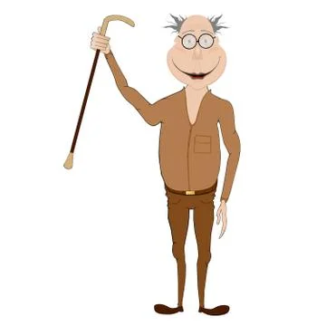 Happy old man Stock Illustration