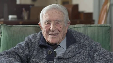 Happy Old man Smiling and talking At Camera Stock Footage 74719637