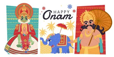 Happy Onam flat design Stock Illustration