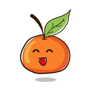 Happy Orange character vector Stock Illustration